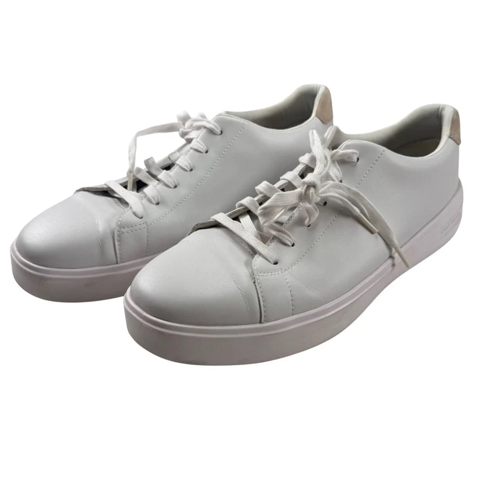 Cole Haan GrandPro Tennis‎ Sneakers White Leather Lace Up Men's Size 12